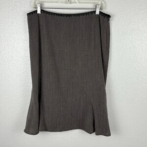 Carlisle US Women's Size 16 Black Grey Lined Wool Skirt FLAWED - See Description